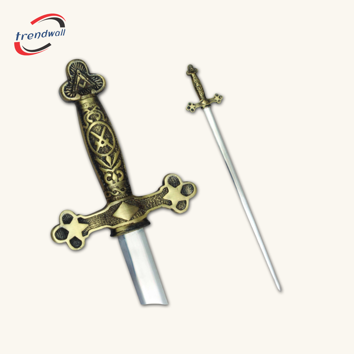 Master Mason Blue Lodge Sword - Square and Compass with Gold Hilt