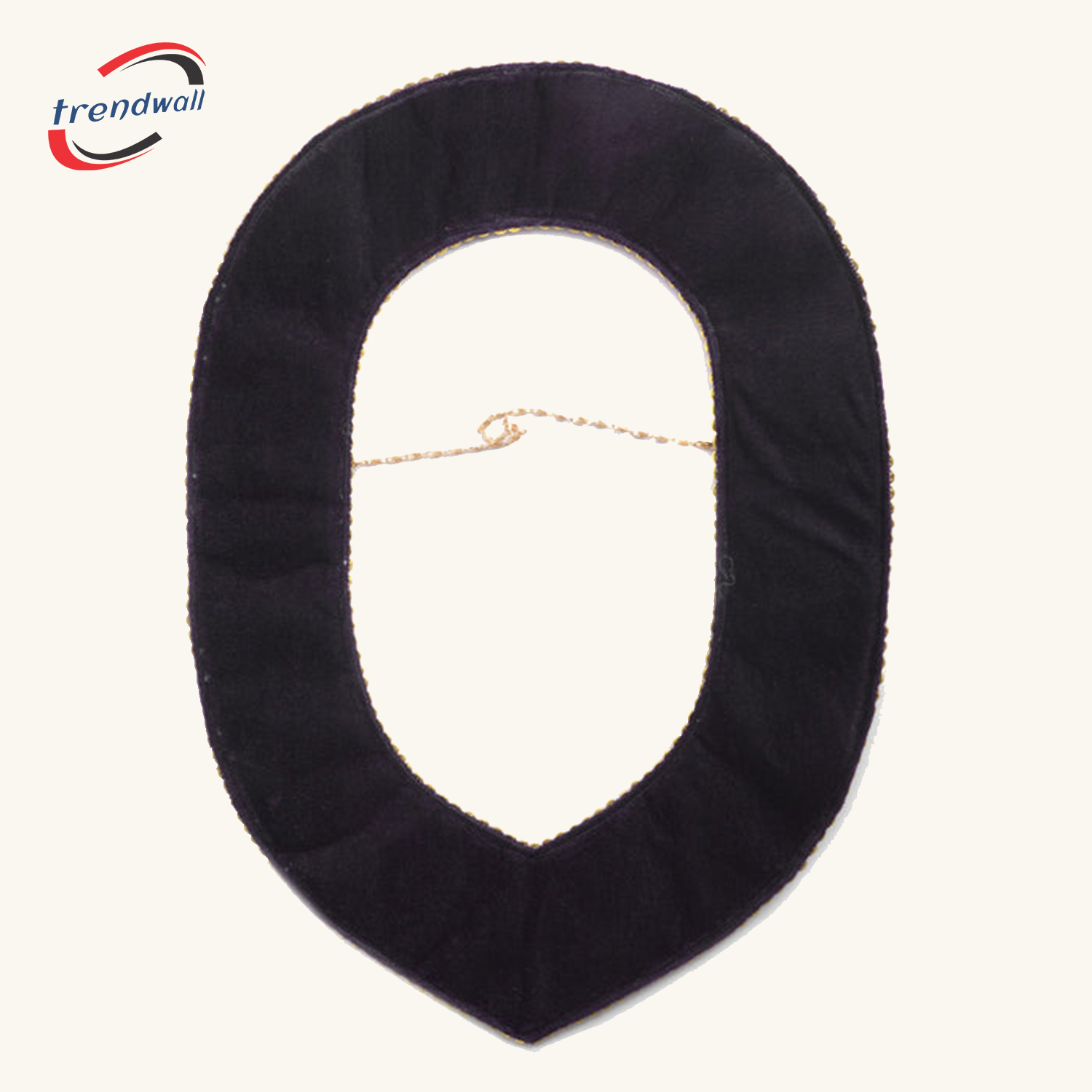 OES Chain Collar - Purple Velvet Double Rhinestones and Gold Braid