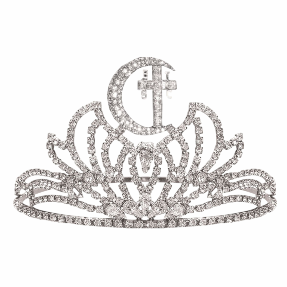 Masonic BTSC Crown – Rhodium with Crescent, Cross & BTSC Emblem