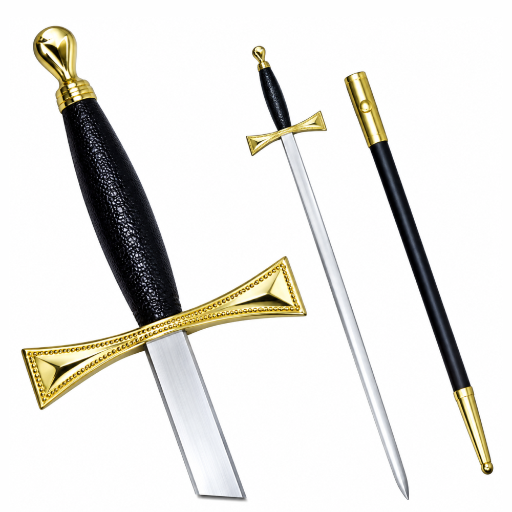 Masonic Sword - Black Gold Hilt and Black Scabbard
