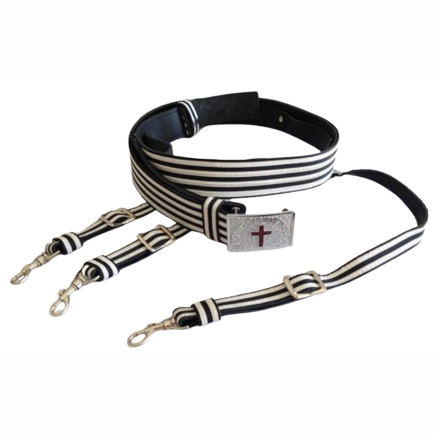 Sir Knight Templar Commandery Regalia Belt – Black & Silver Finish