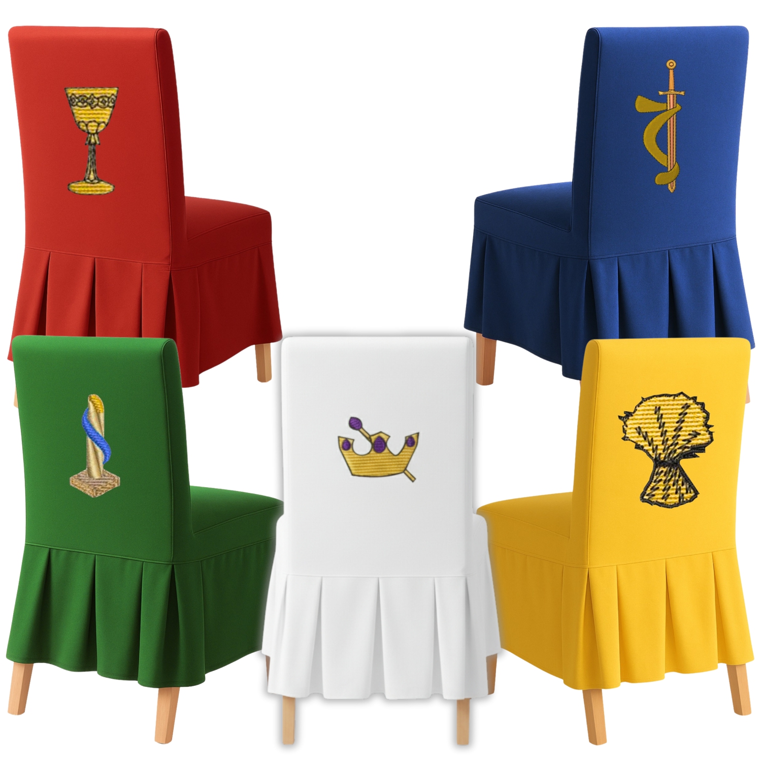Masonic Lodge Chairs & Table Cover Set