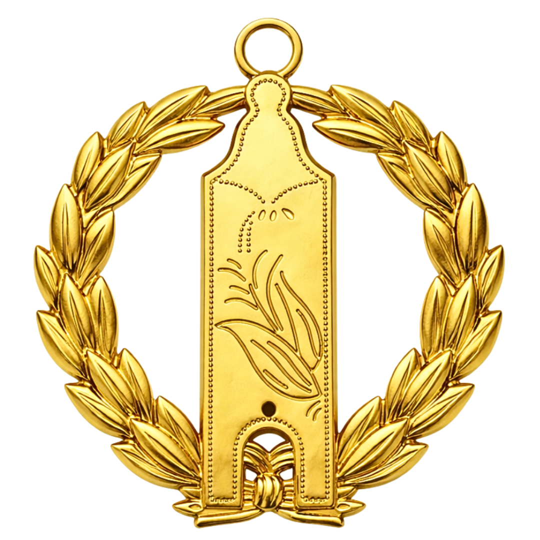 Grand Junior Warden Blue Lodge Officer Collar Jewel - Gold Plated