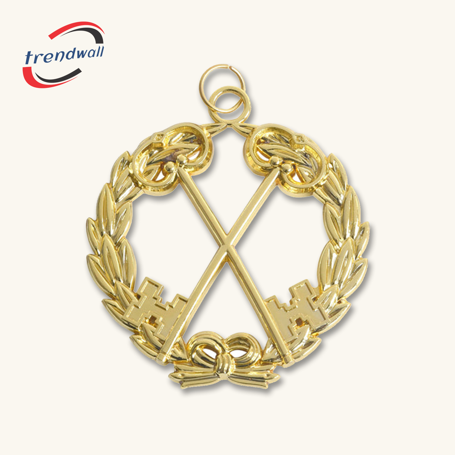 Grand Treasurer Blue Lodge Officer Collar Jewel - Gold Metal