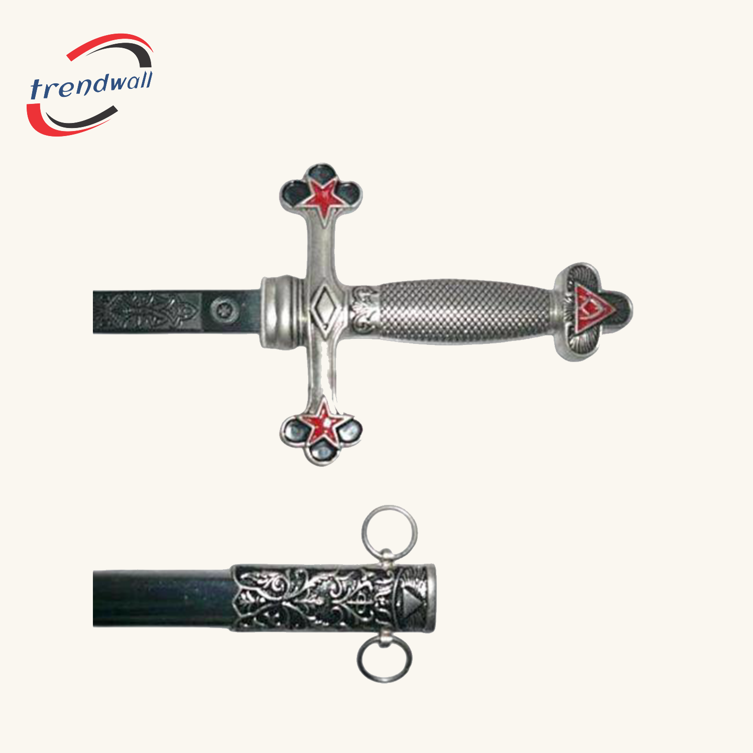 FELLOWCRAFT BLUE LODGE SWORD - SQUARE COMPASS OFFICER RED STAR