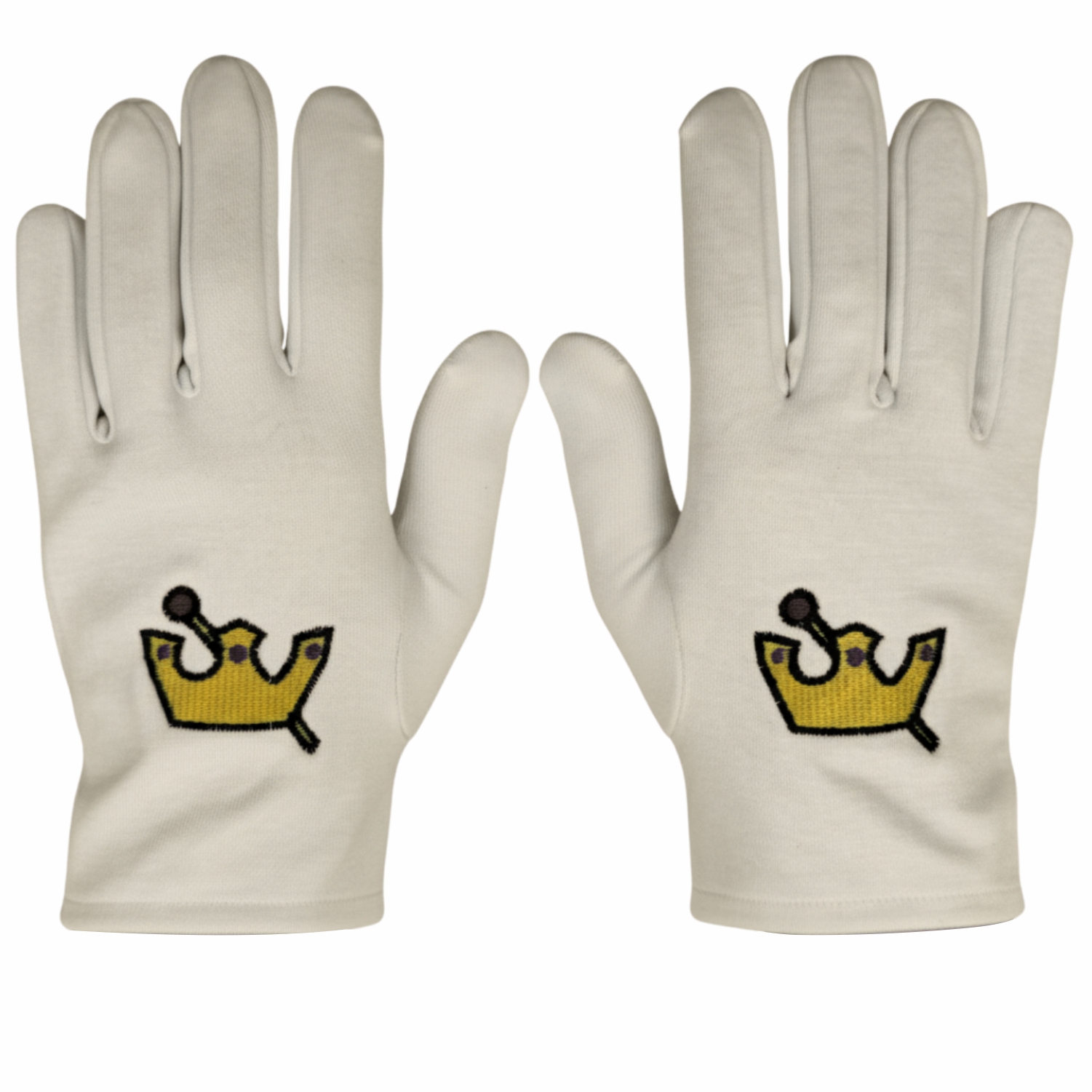 Masonic OES Cotton Gloves with Electa Emblem in White Color