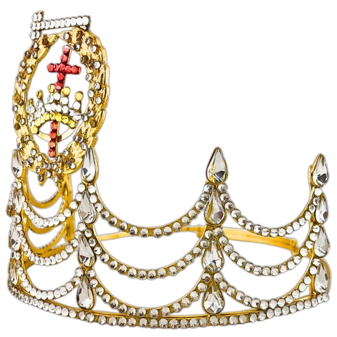 Masonic Lady Knights Templar Crown Gold Tone