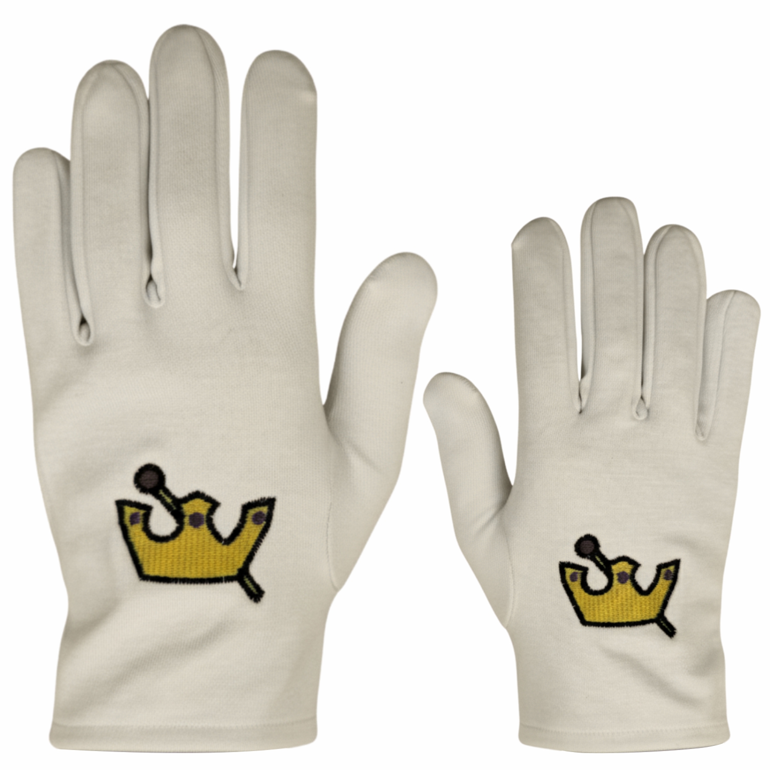 Masonic OES Cotton Gloves with Electa Emblem in White Color