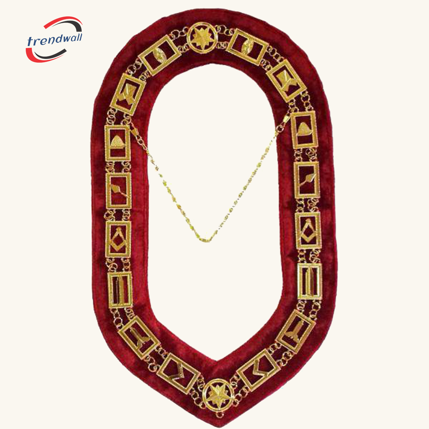 Blue Lodge Chain Collar Red Velvet