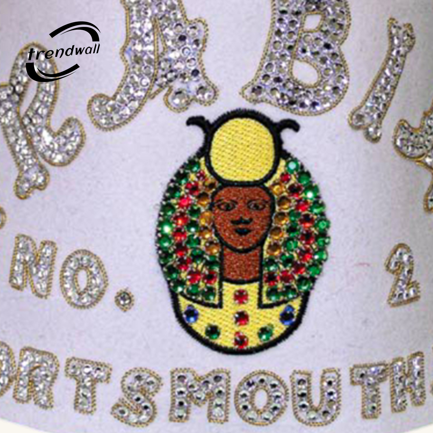 Masonic York Rite Pure White Fez with Handmade Rhinestone Work