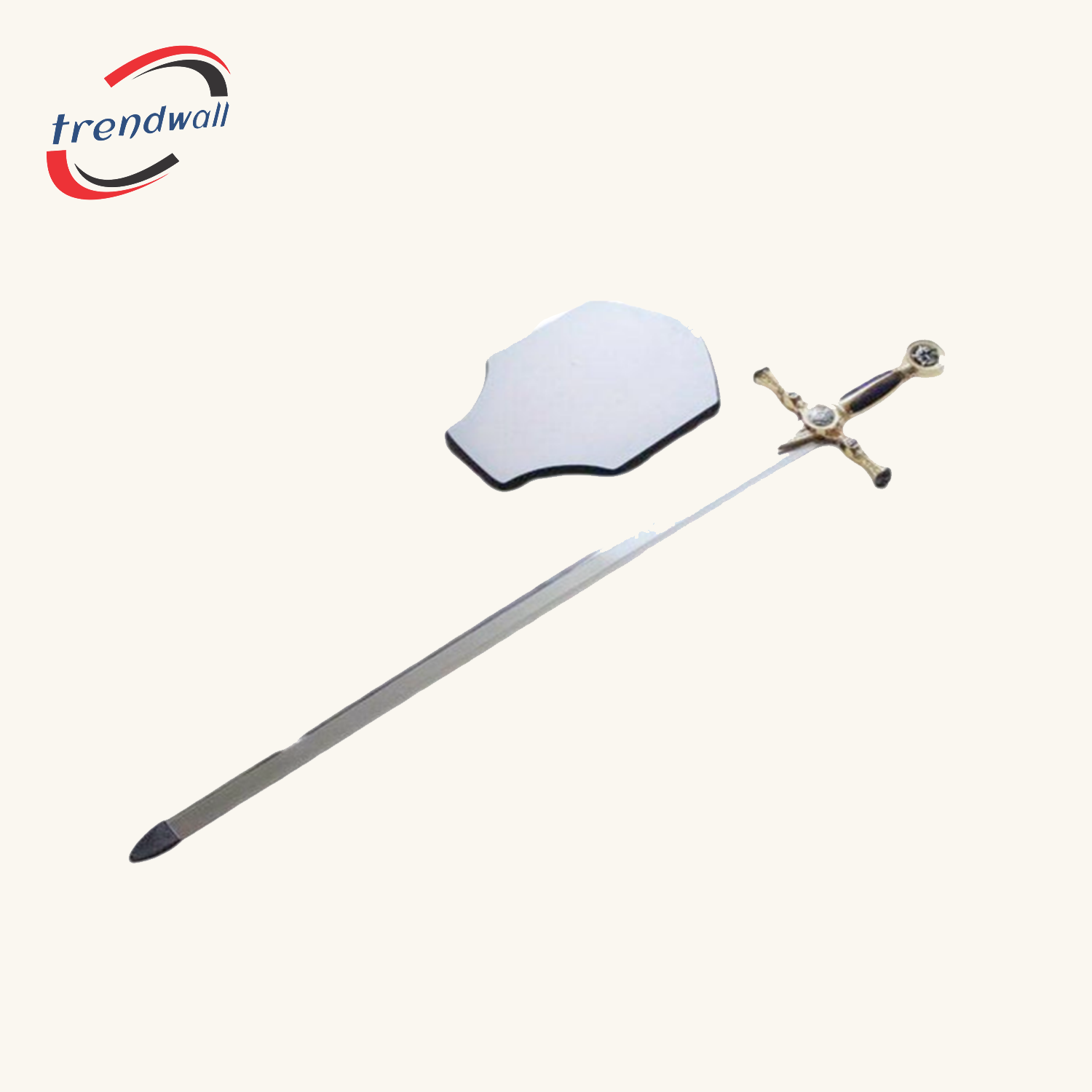 FELLOWCRAFT BLUE LODGE SWORD - SQUARE COMPASS W PLAQUE SILVER TONE