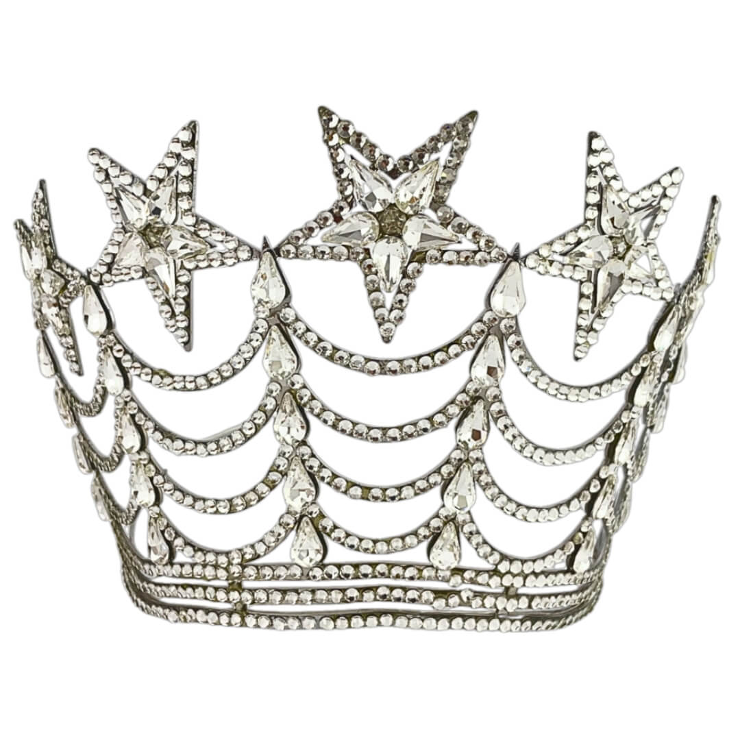 Masonic OES Tall Crown 5-Stars in Silver Tone Best Quality Crown (2)