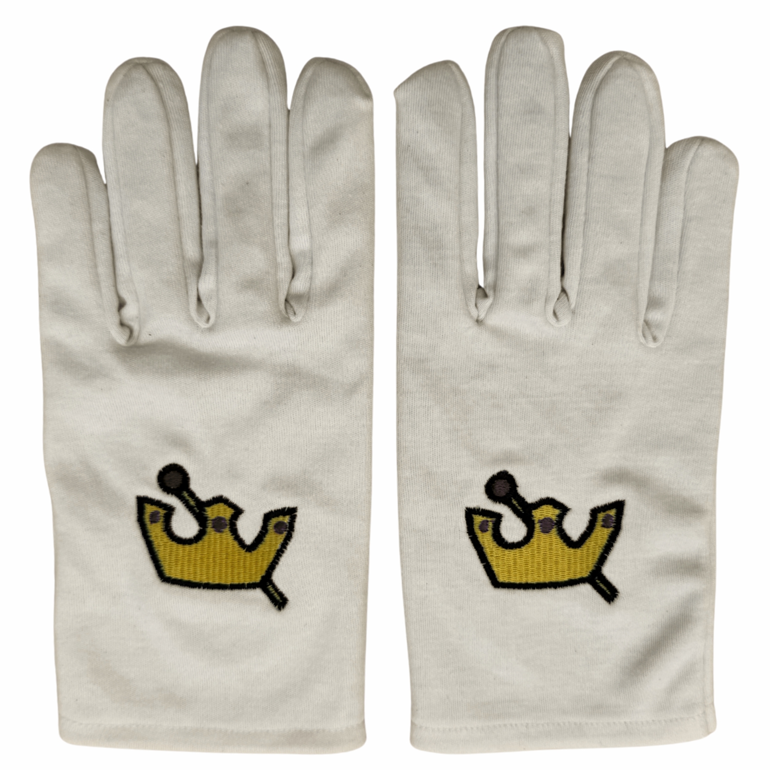 Masonic OES Cotton Gloves with Electa Emblem in White Color