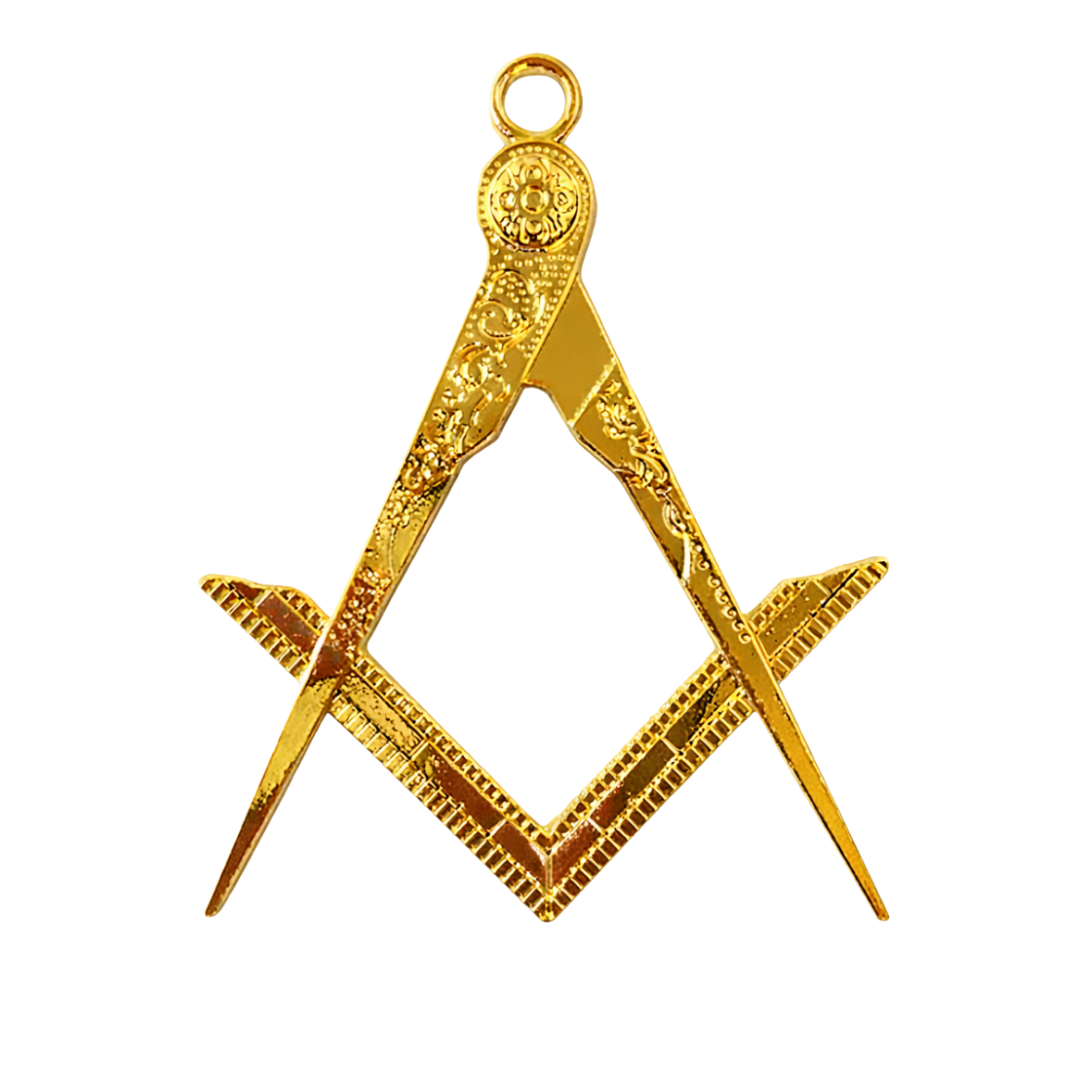 Master Mason Blue Lodge Collar Jewel - Square & Compass Gold Metal