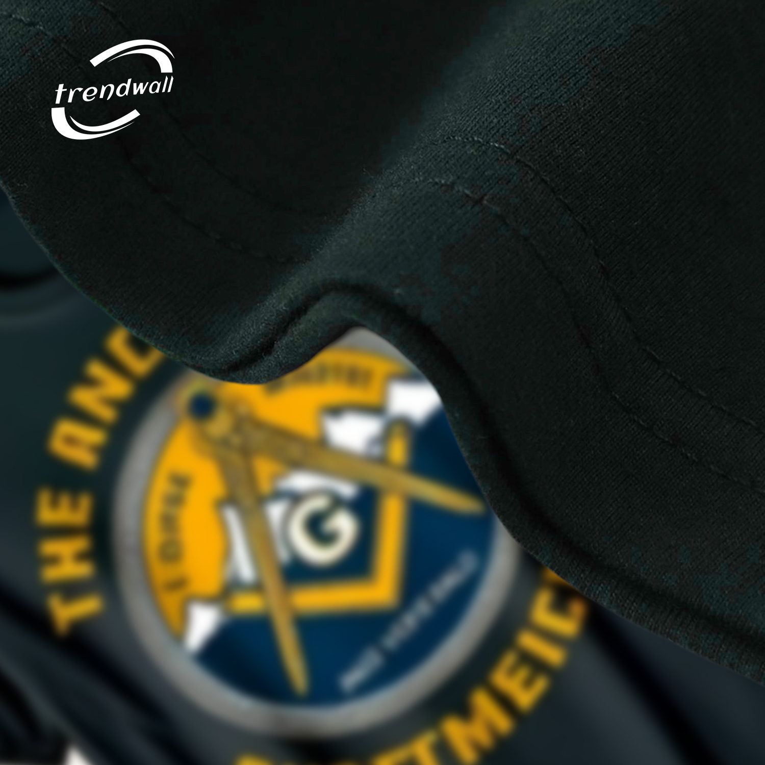 Masonic Black T-Shirt – Gold & Blue Mountain Design with Unique Masonic Symbolism