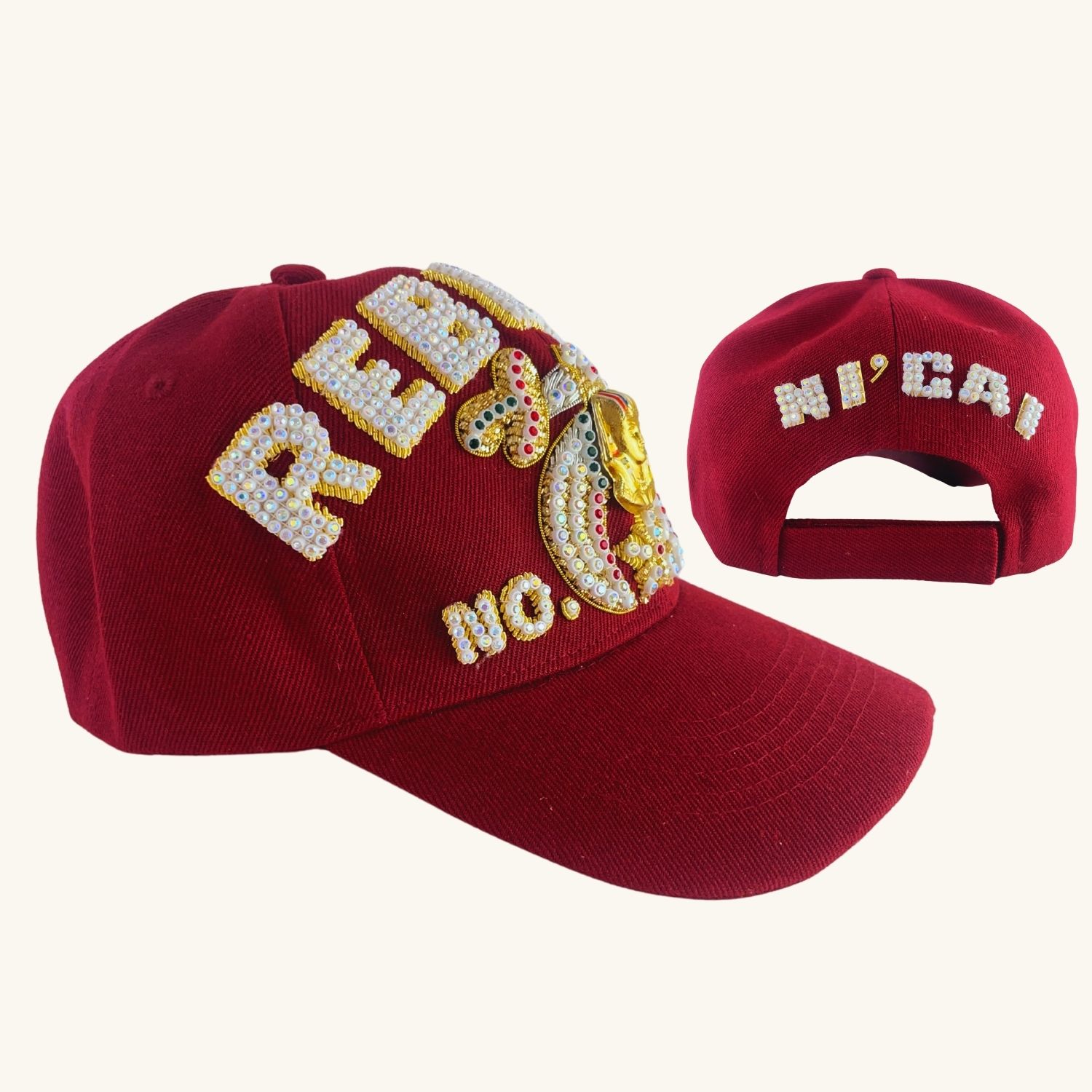 Masonic Shriners Baseball Cap – Triple Row Jewel Custom (REBECCA) Temple Name