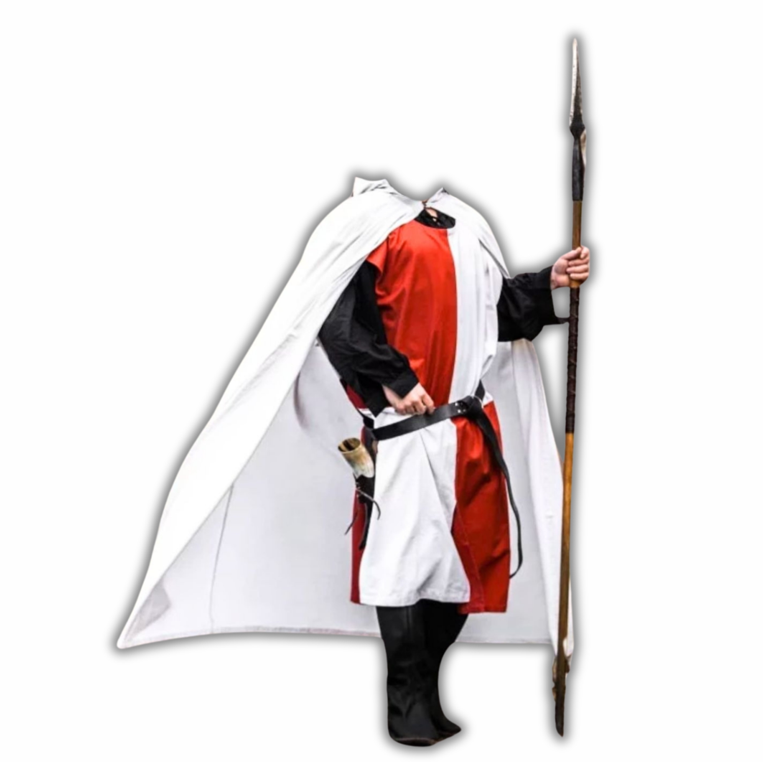 Knight Templar White Cape with Red Cross