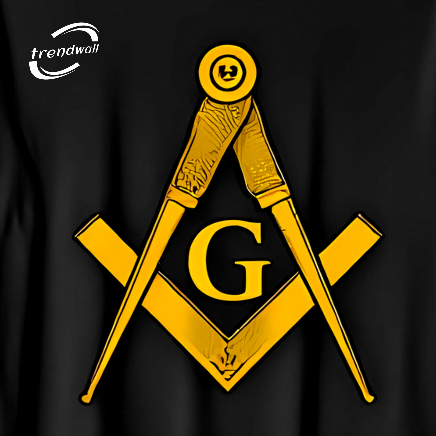 Masonic T-Shirt – Gold Square & Compass Symbol with Graphic Design