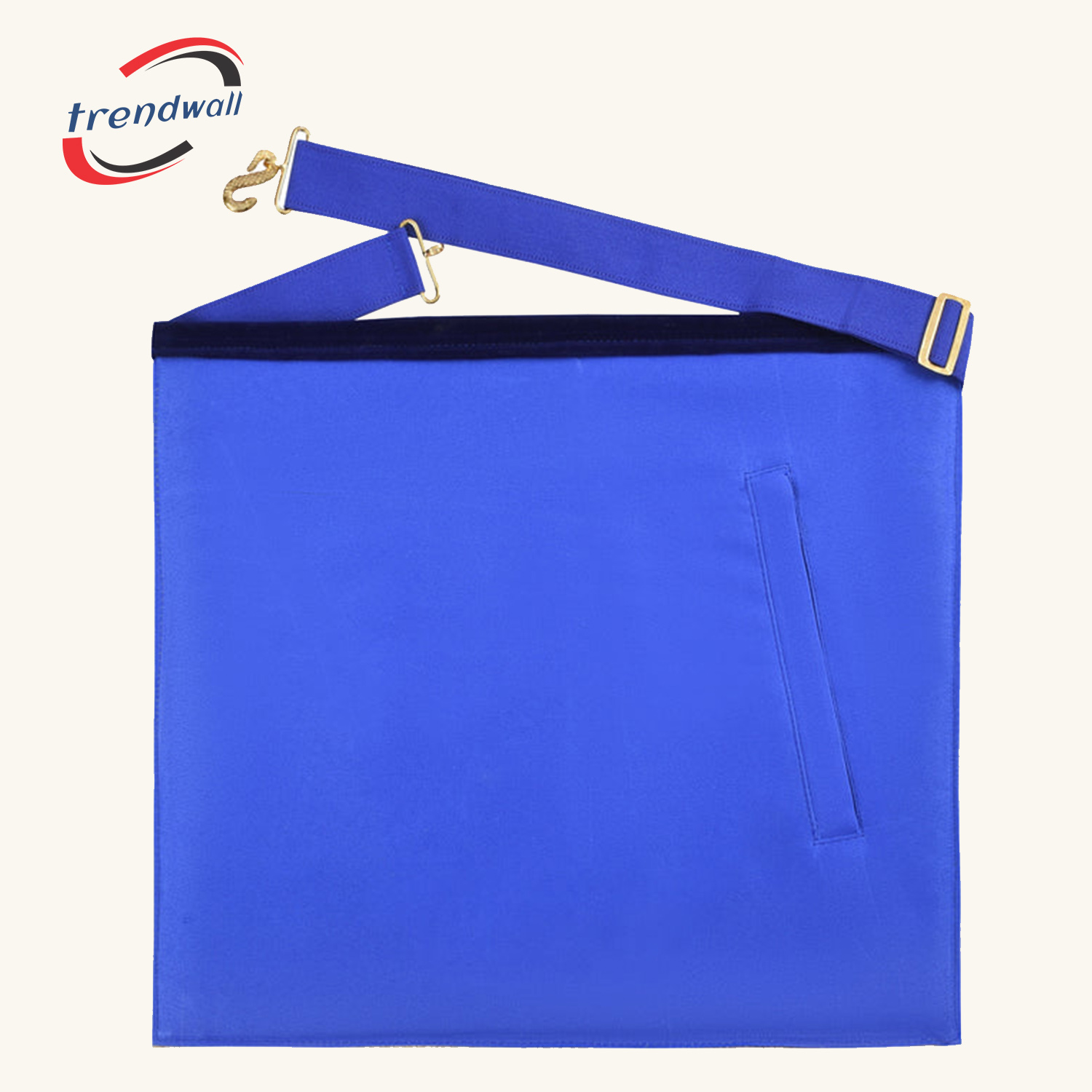 Grand Master Blue Lodge Apron -Royal Blue Velvet With Gold Metal Badge