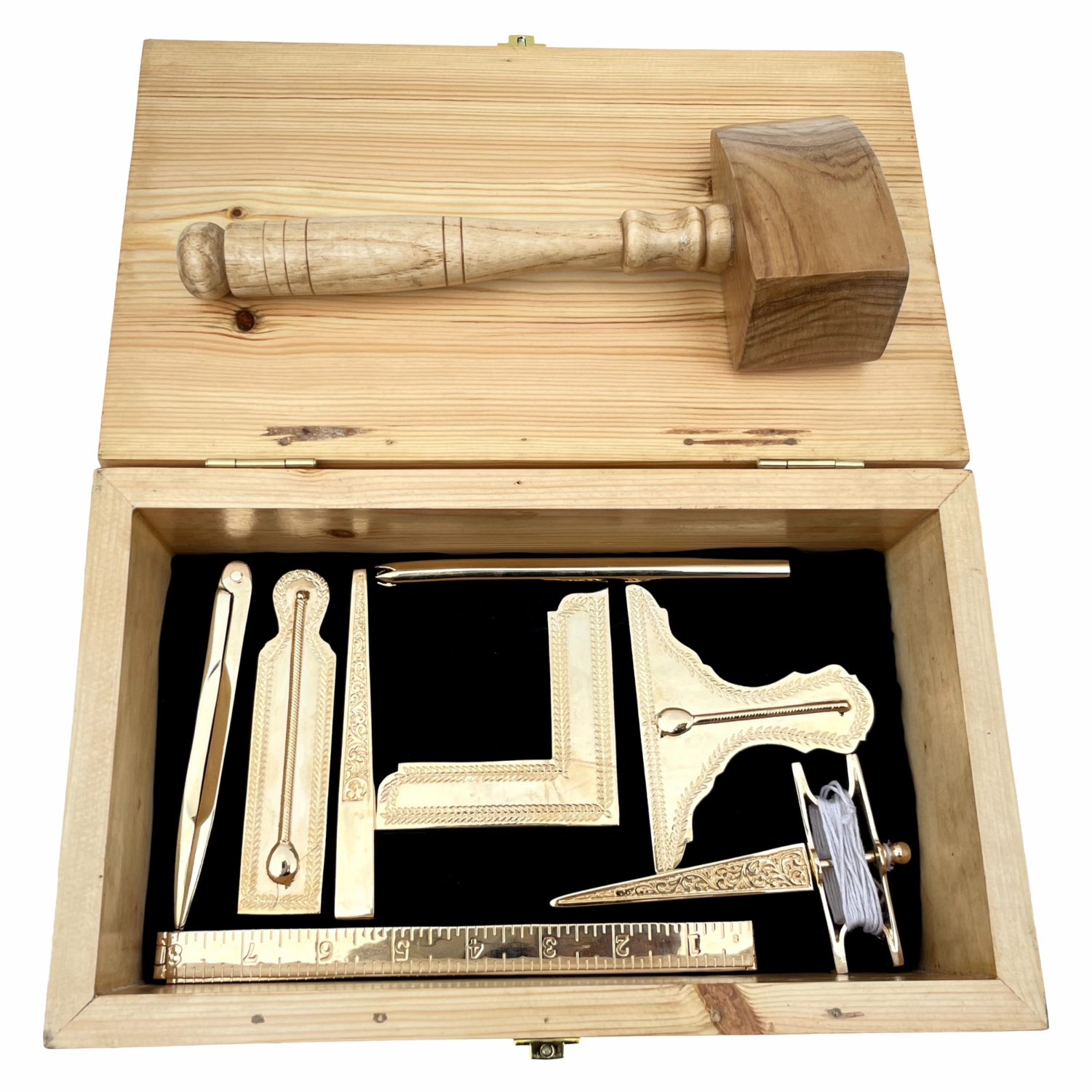 Masonic Gavel, Natural Acacia wood Handcraft Gavel with Wooden Box