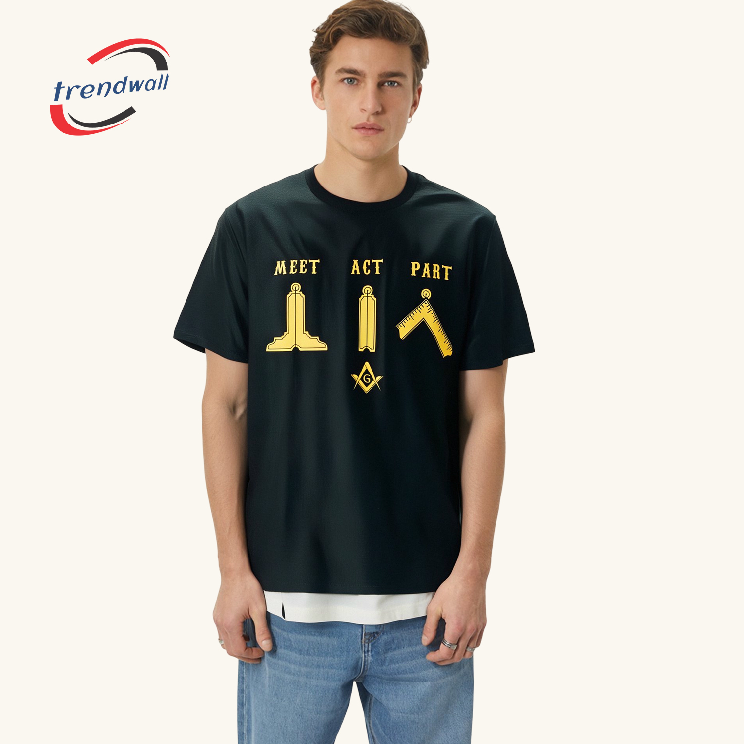 Masonic T-Shirt – Meet, Act, and Part Masonic Design, Perfect Father's Gift for Men, Women, Adults