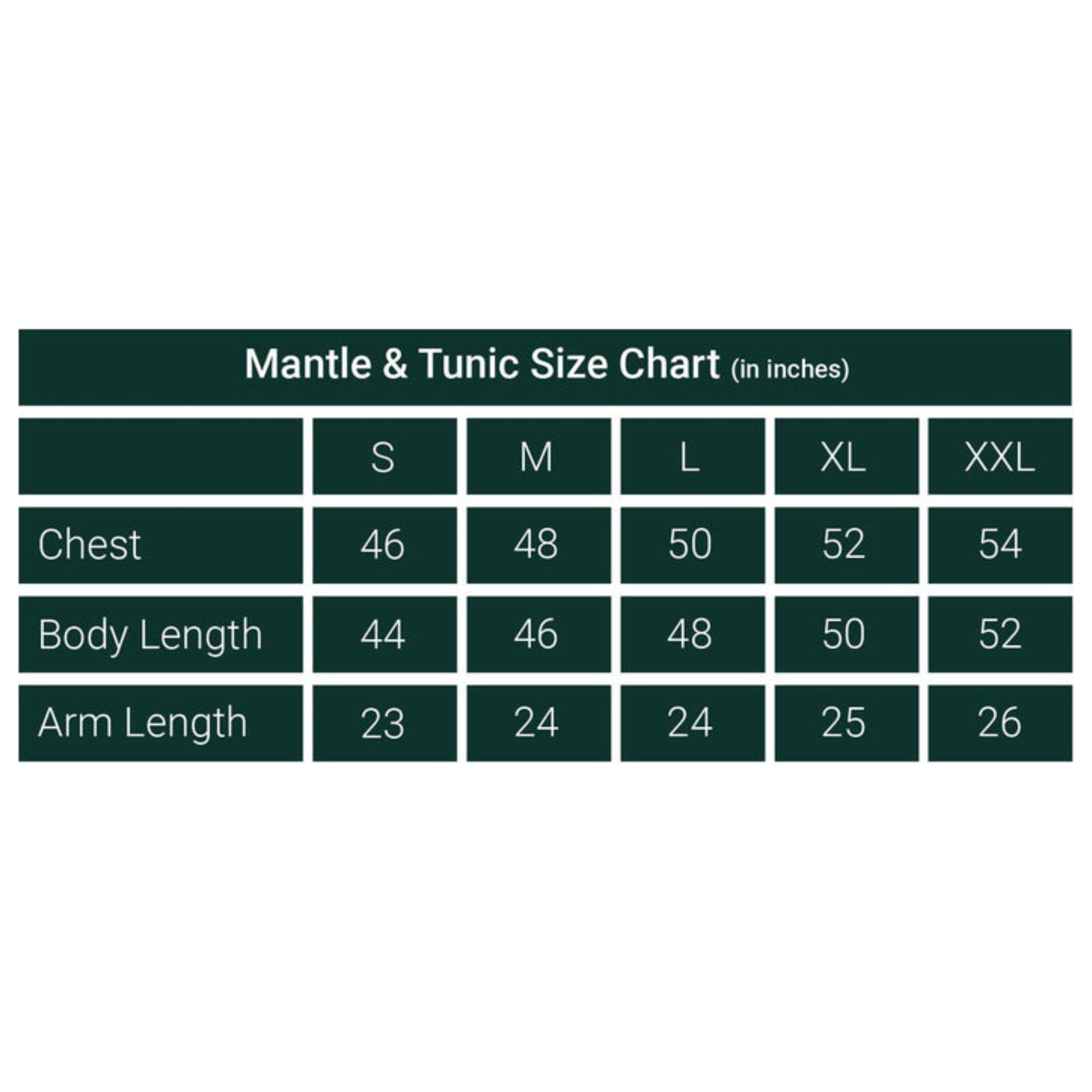 Size chat For Mantle