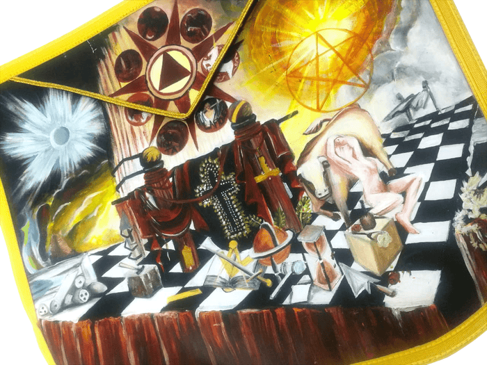 Hand-Painted Lambskin Apron