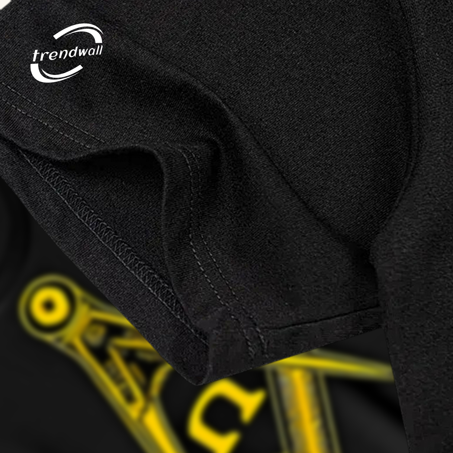 Black Masonic T-Shirt – Yellow Square & Compass Symbol Design