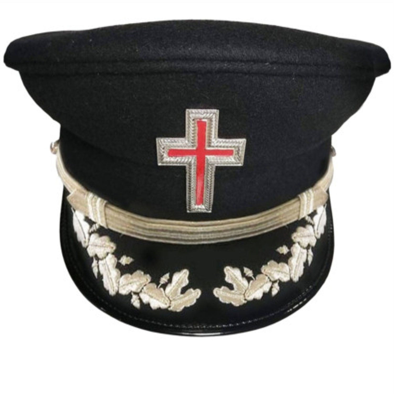 SIR KNIGHT Knights Templar Commandery Fatigue Cap with Silver Vinework