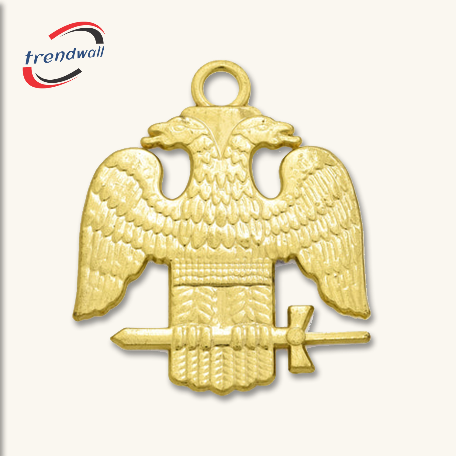 Scottish Rite Collar Jewel - Wings Down Gold Plated 