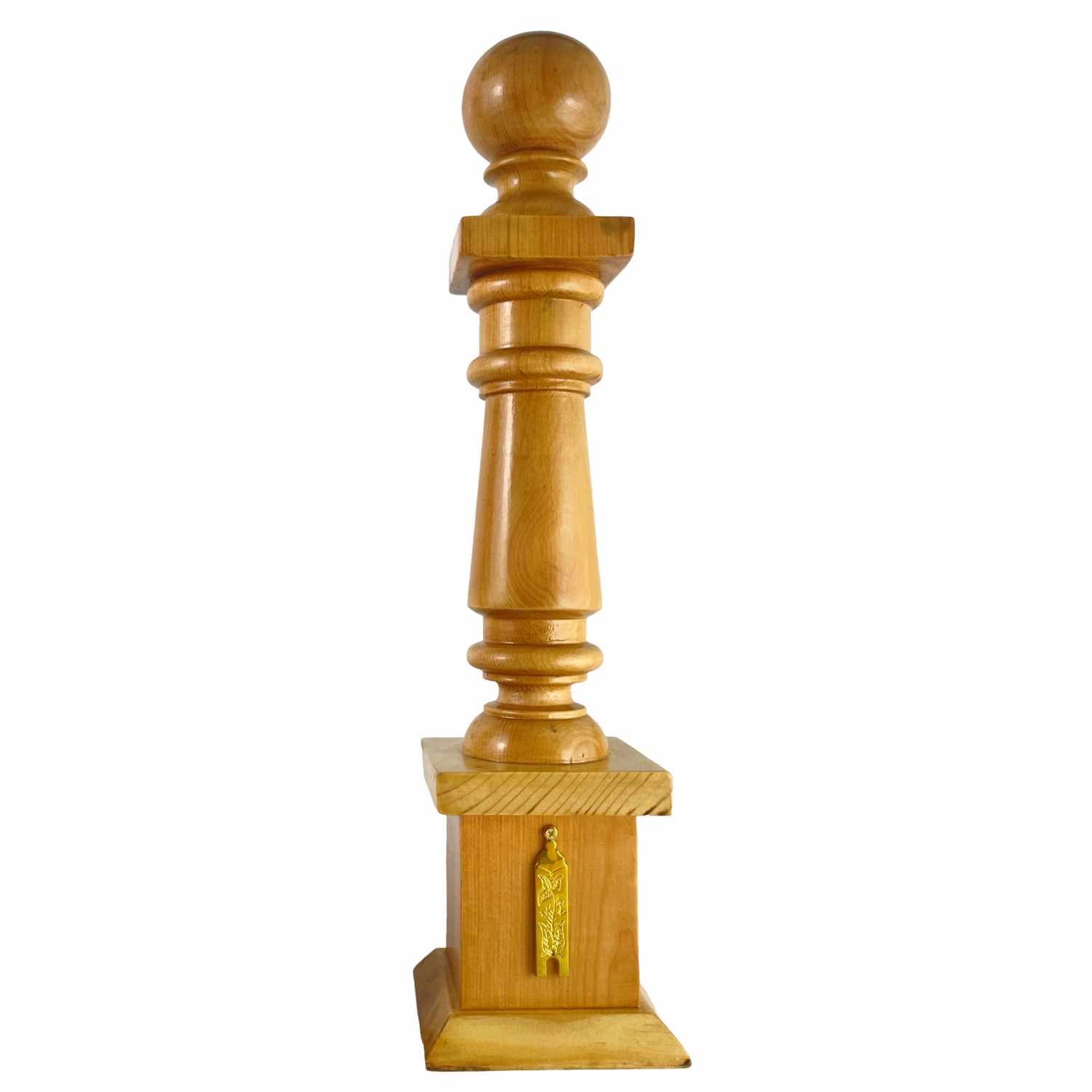 Masonic Columns with Senior & Junior Warden Emblem Natural Pinewood