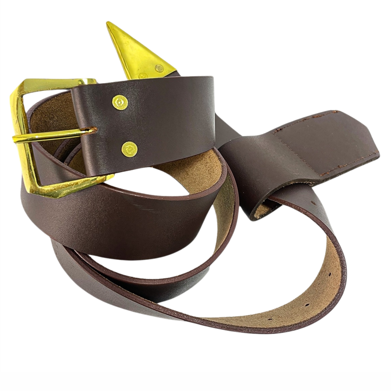 Knights Templar Cowhide Brown Leather Belt