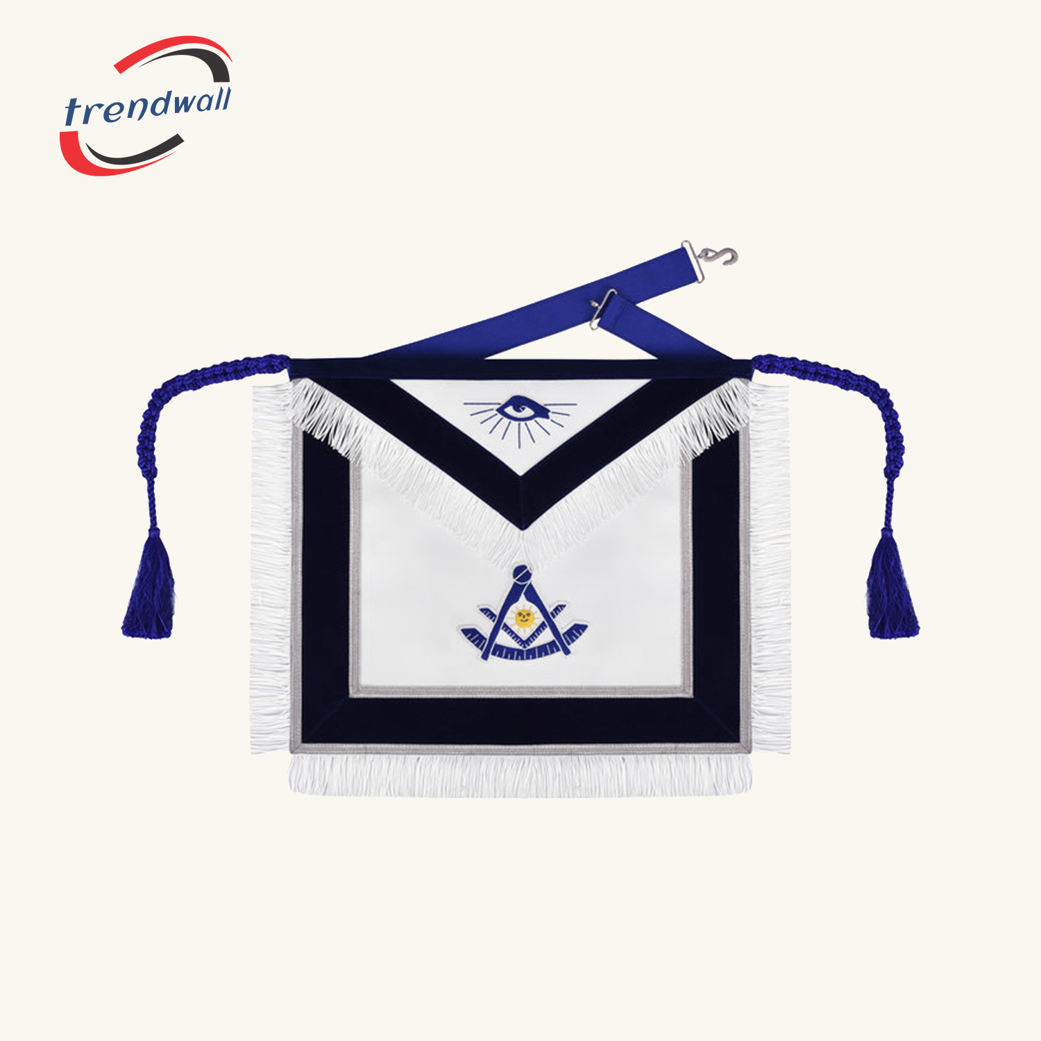 Apron - Hand Embroidery With Silver Fringe & Tassels