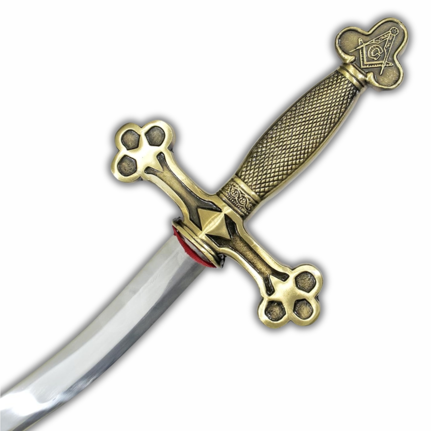 Master Mason Blue Lodge Sword - Square Compass with G and Golden Hilt