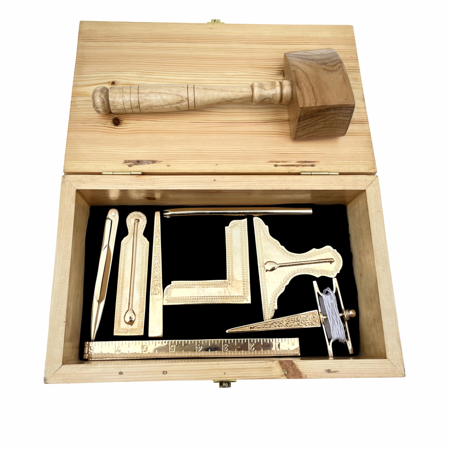 Masonic Gavel, Natural Acacia wood Handcraft Gavel with Wooden Box