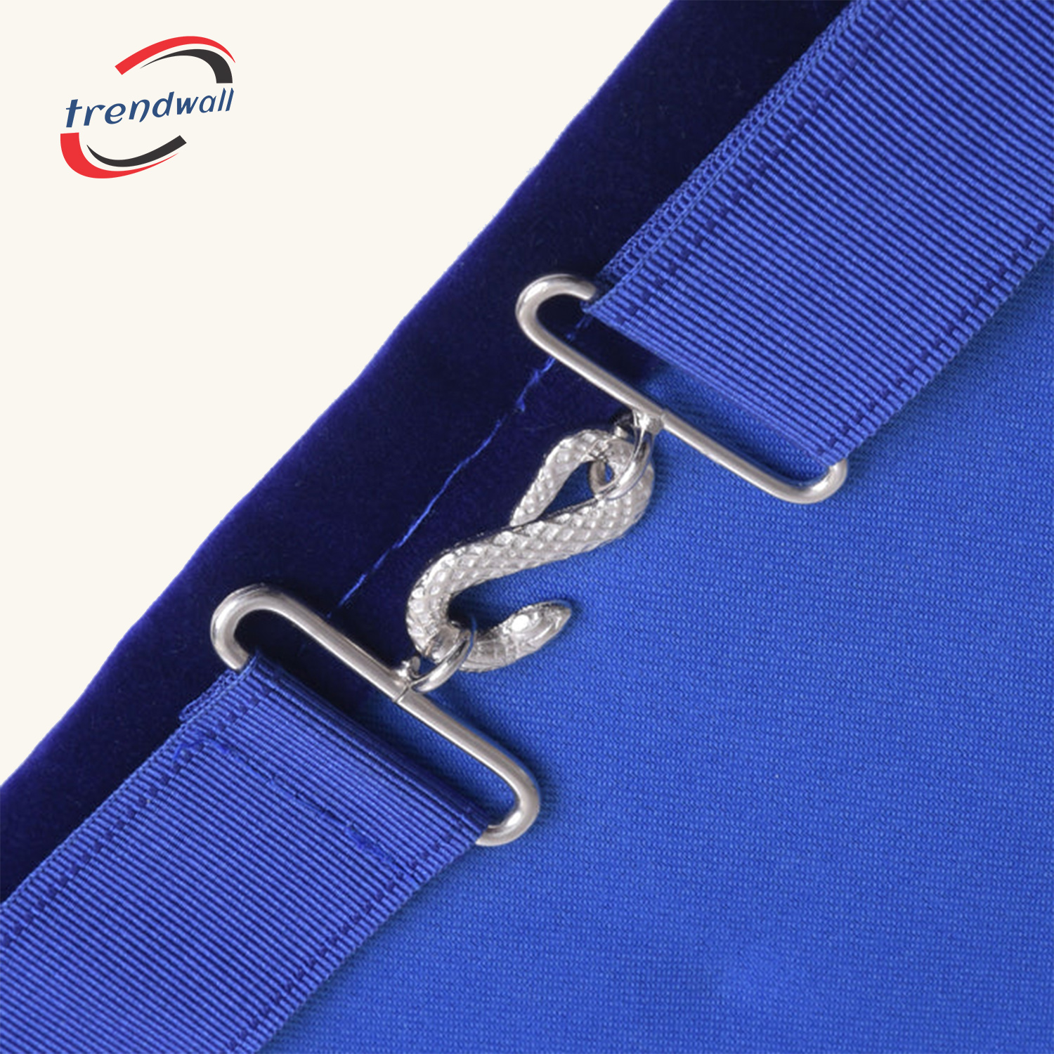 Junior Steward Blue Lodge Officer Apron - Navy Blue + Silver Side Tabs