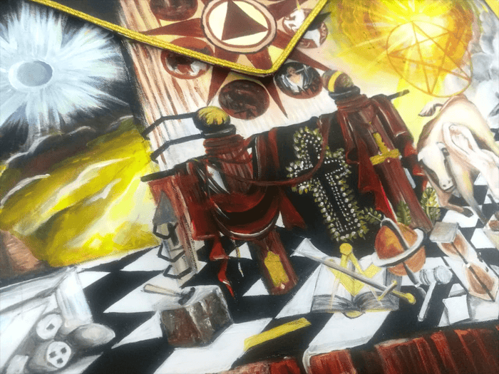 Hand-Painted Lambskin Apron