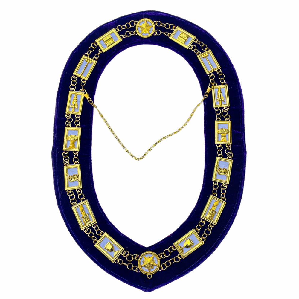 OES Chain Collar with White Backing in Purple Velvet – Elegant