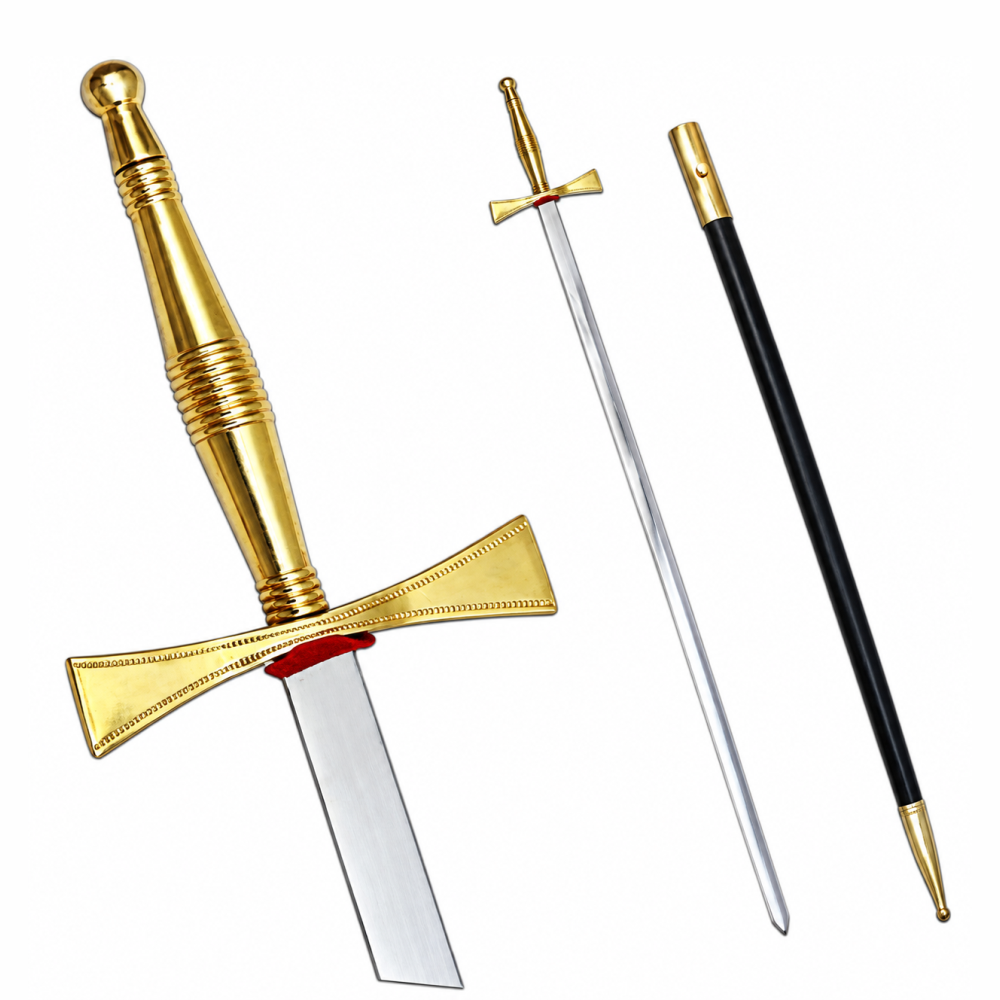 Masonic Sword - Gold Hilt with Black Scabbard