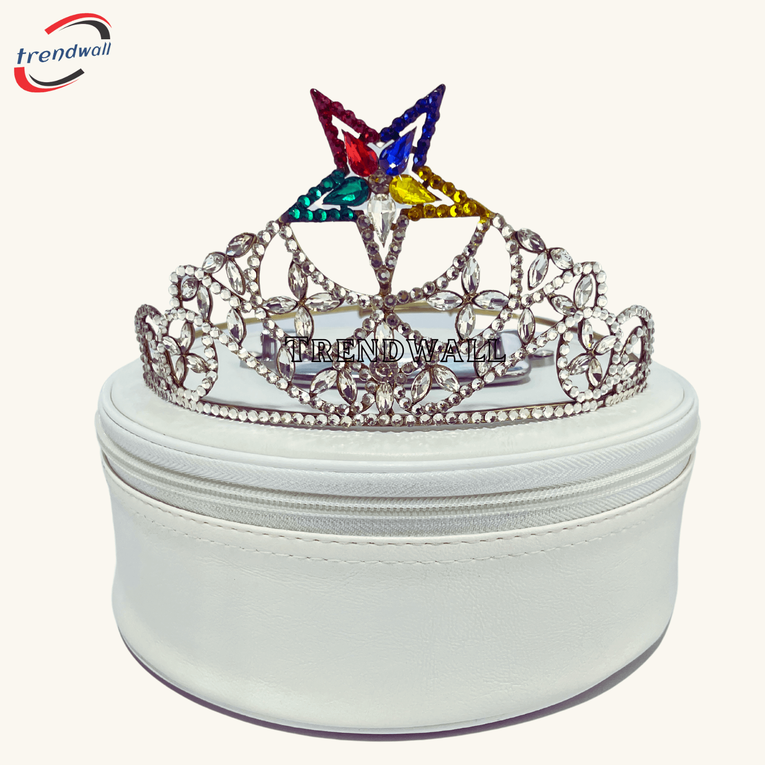 OES Regalia Crown Casandra Style Silver Tone Adjustable Fitting +Case