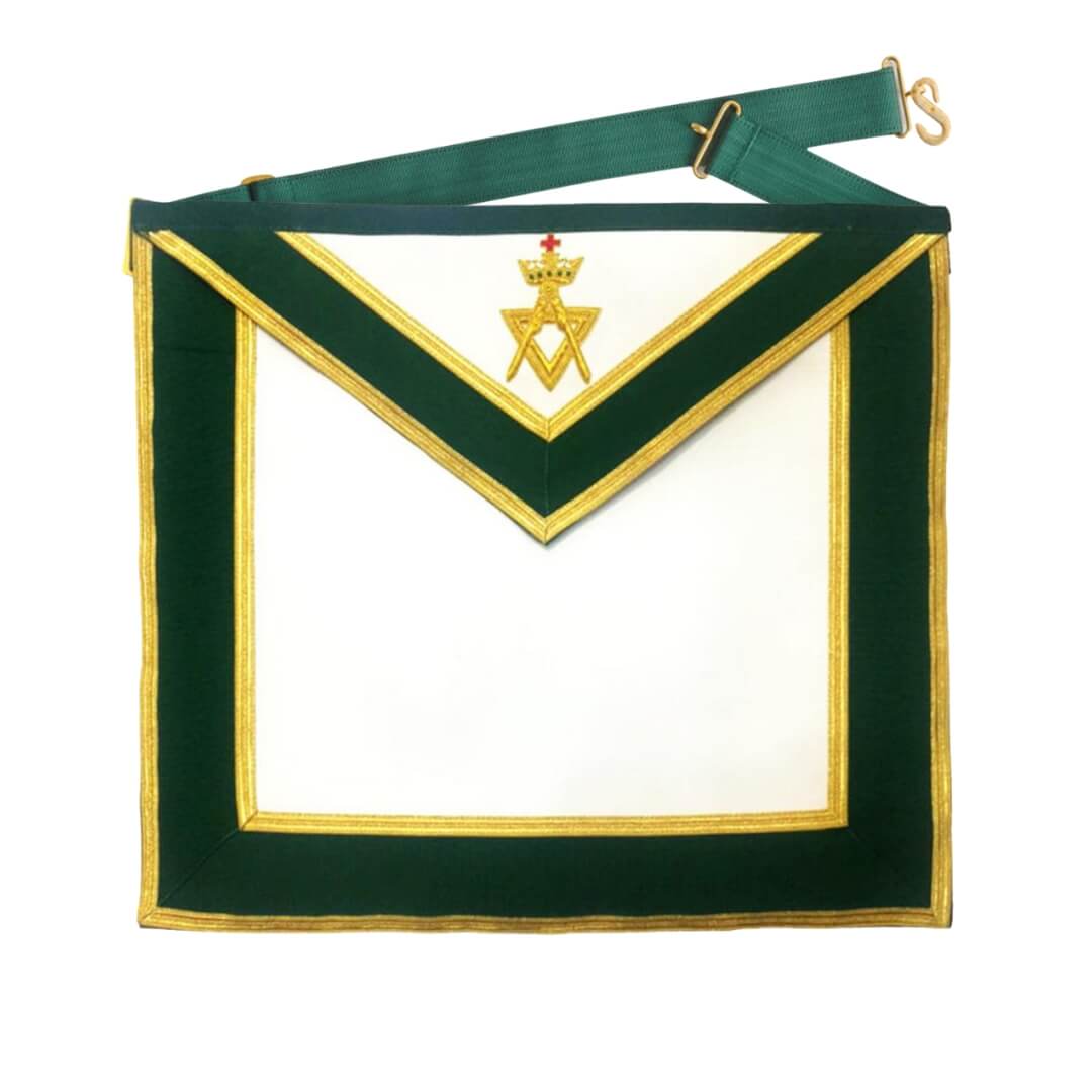 Past Sovereign Master Allied Masonic Degrees Apron - Green Velvet