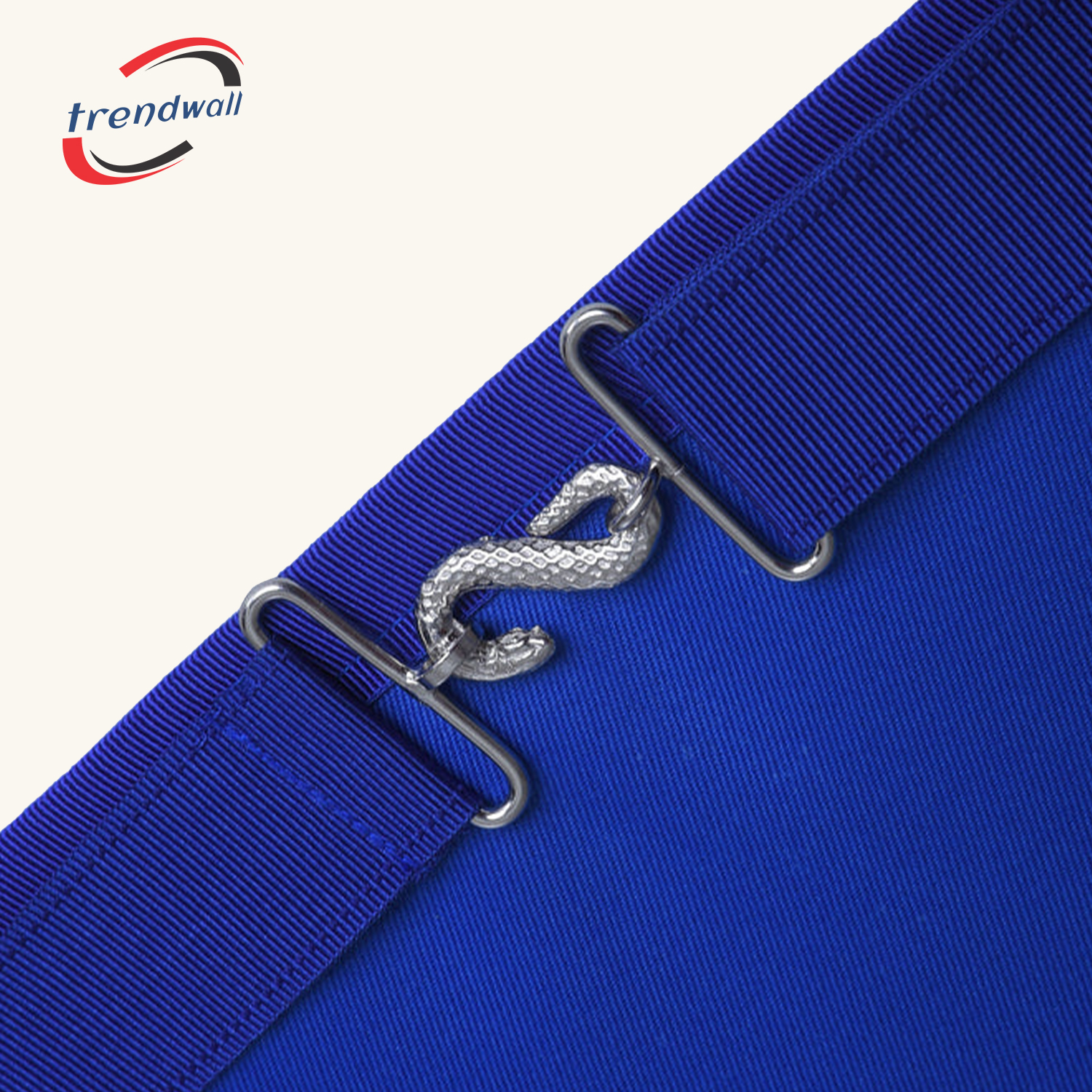 Past Master Blue Lodge Apron - Royal Blue with Wreath & White Tassels