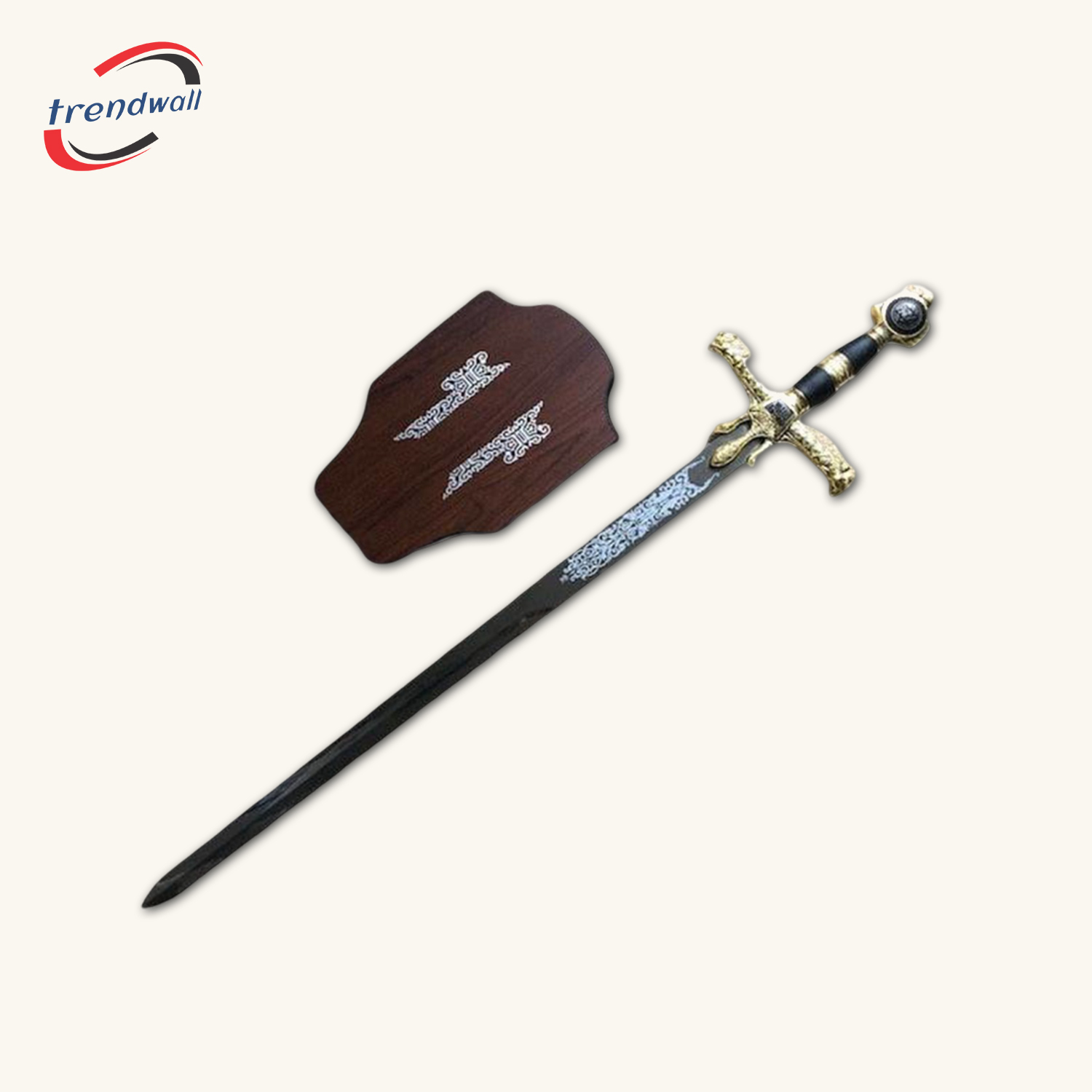 Knights Templar Commandery Sword, Gold Ark of the Covenant with Plaque