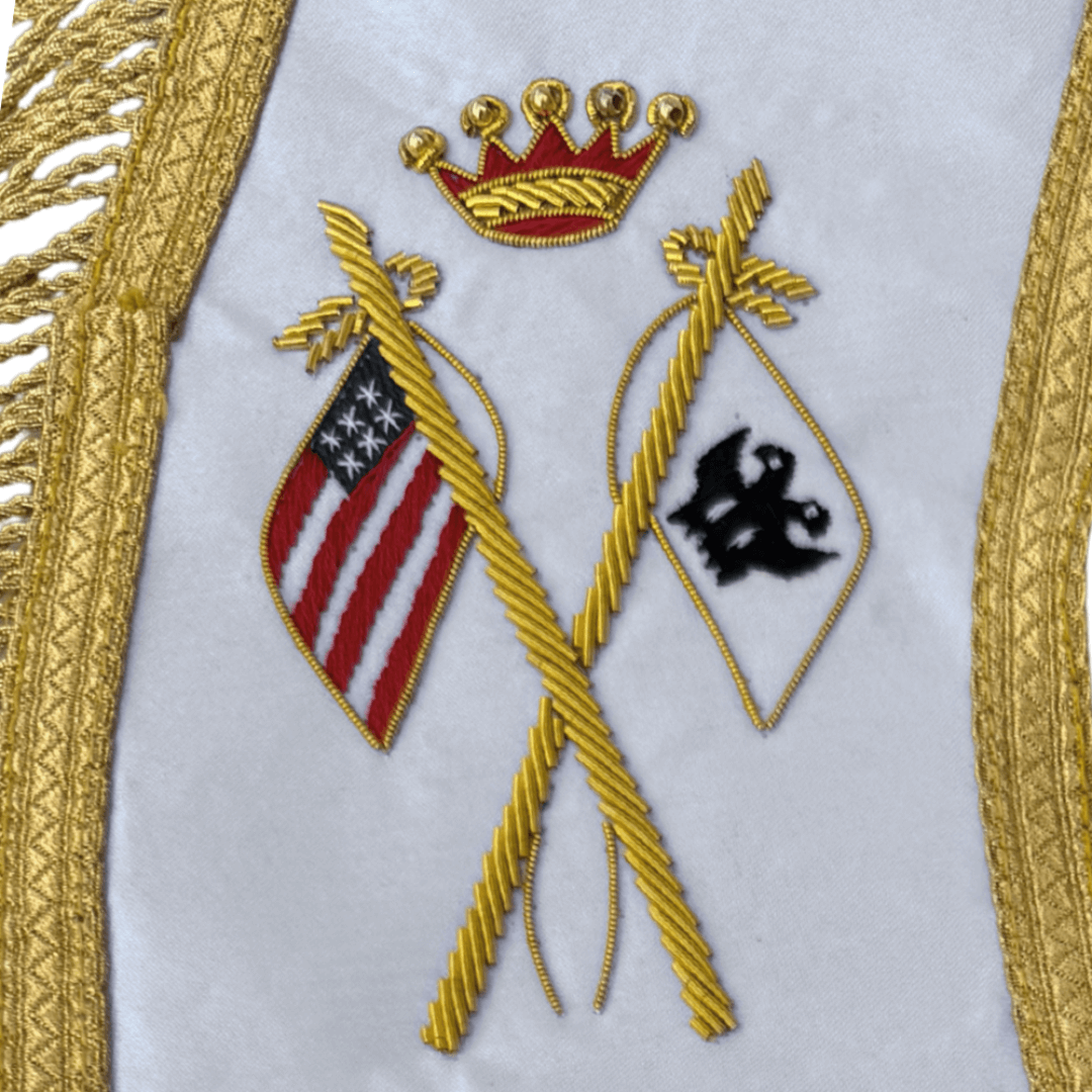 33rd Degree Scottish Rite Up Wings Masonic Collar with Purple Velvet Lining