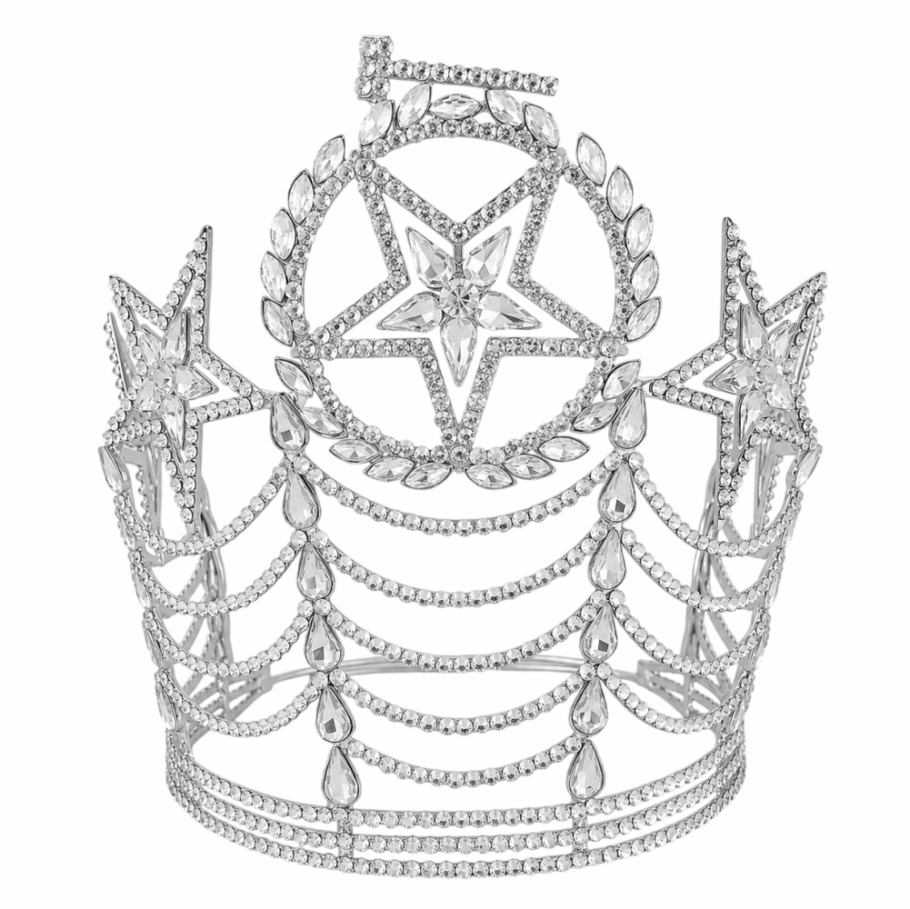 Clear Star Grand Crown Silver Tone