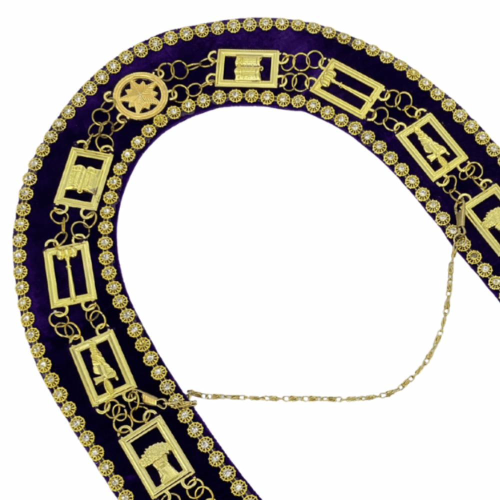 Masonic Blue Lodge Chain Collar Purple Velvet