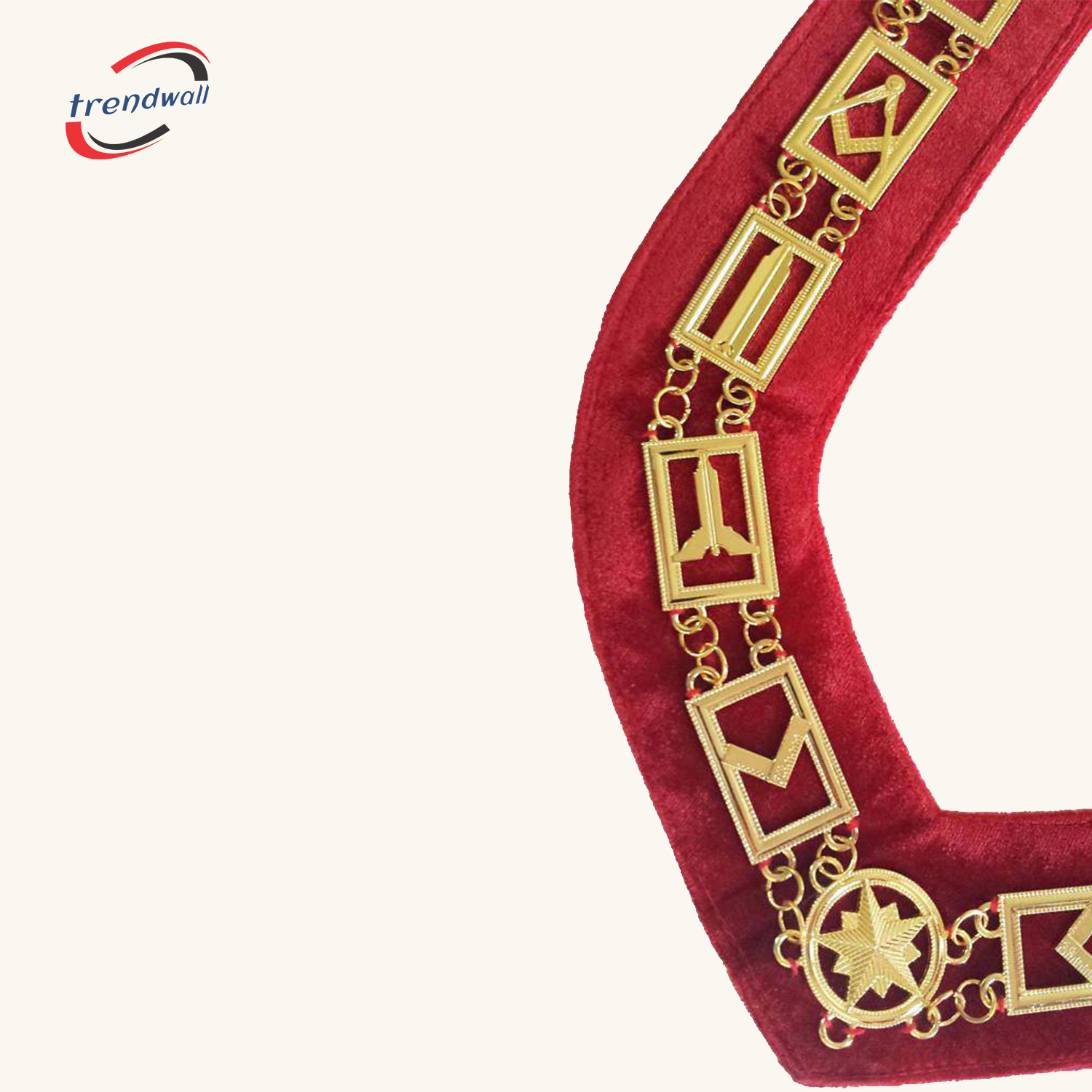 Blue Lodge Chain Collar Red Velvet