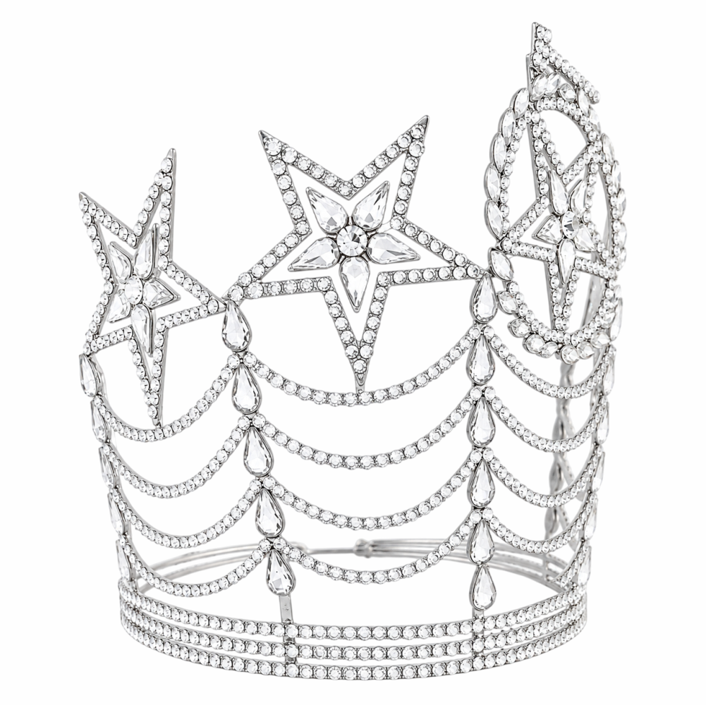 Clear Star Grand Crown Silver Tone
