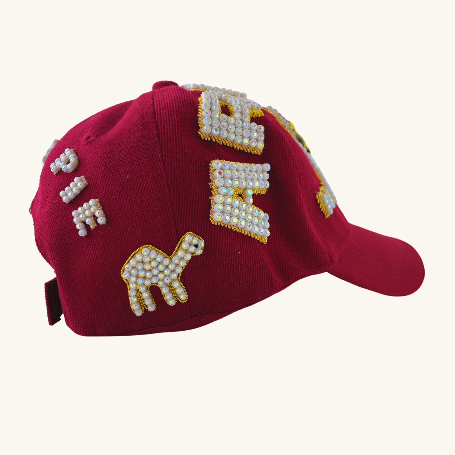 Masonic Shriners Baseball Cap – Triple Row Jewel Custom (ARABIA) Temple Name with Side Emblems