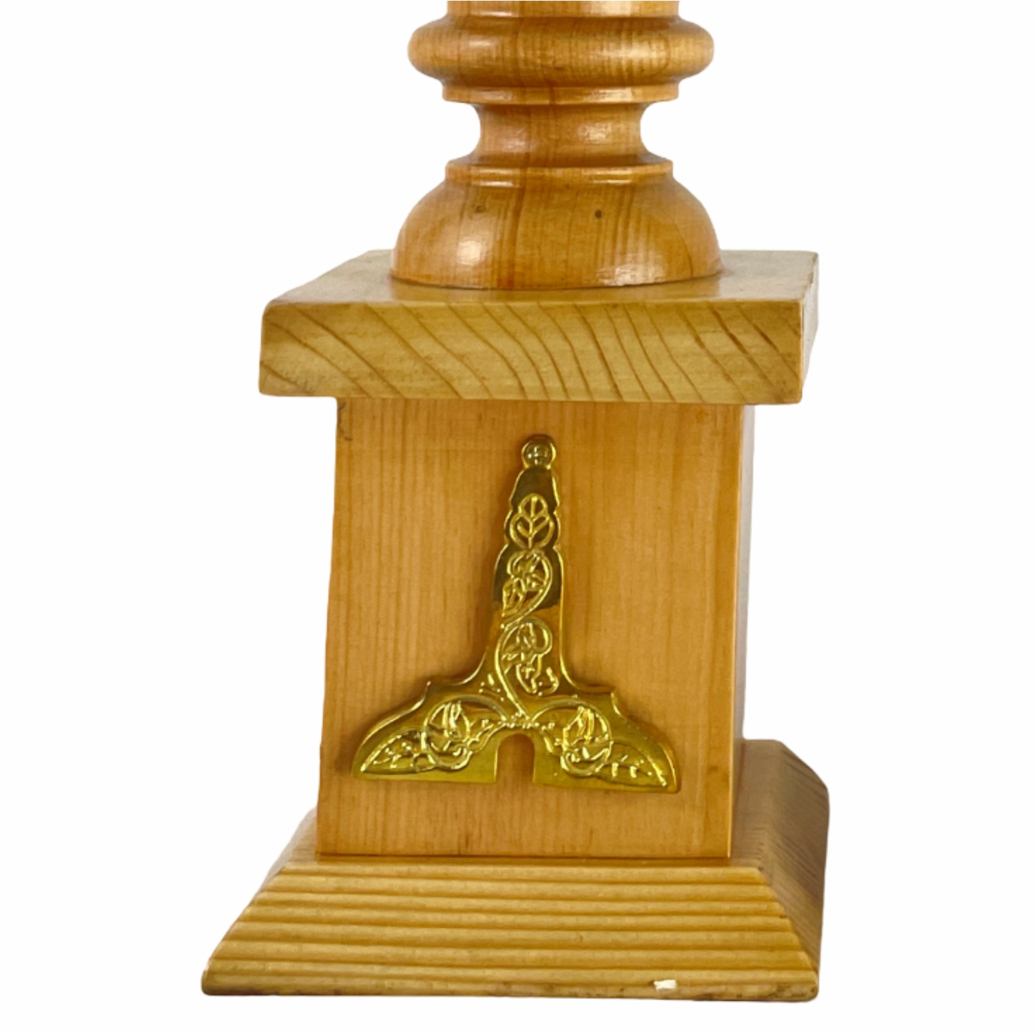 Masonic Columns with Senior & Junior Warden Emblem Natural Pinewood